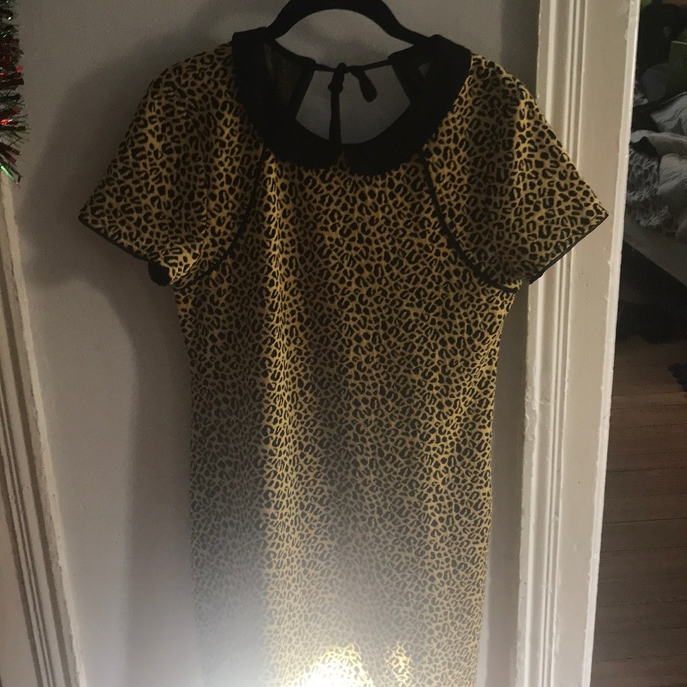 Vintage leopard print dress with beautiful back.